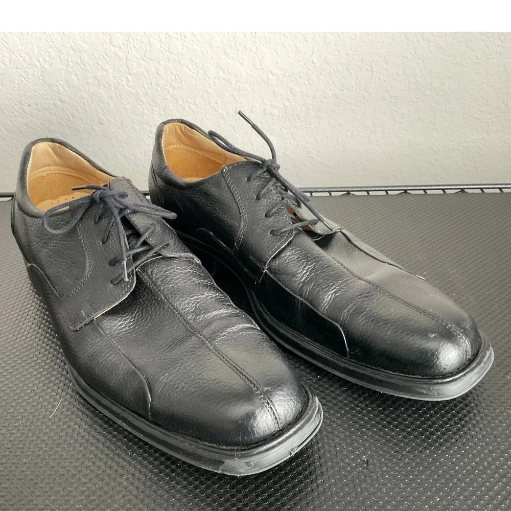 Belvedere Studio Bay Bridge Mens Black Leather Bicycle Toe Dress Shoes 13D